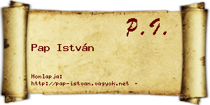Pap István névjegykártya